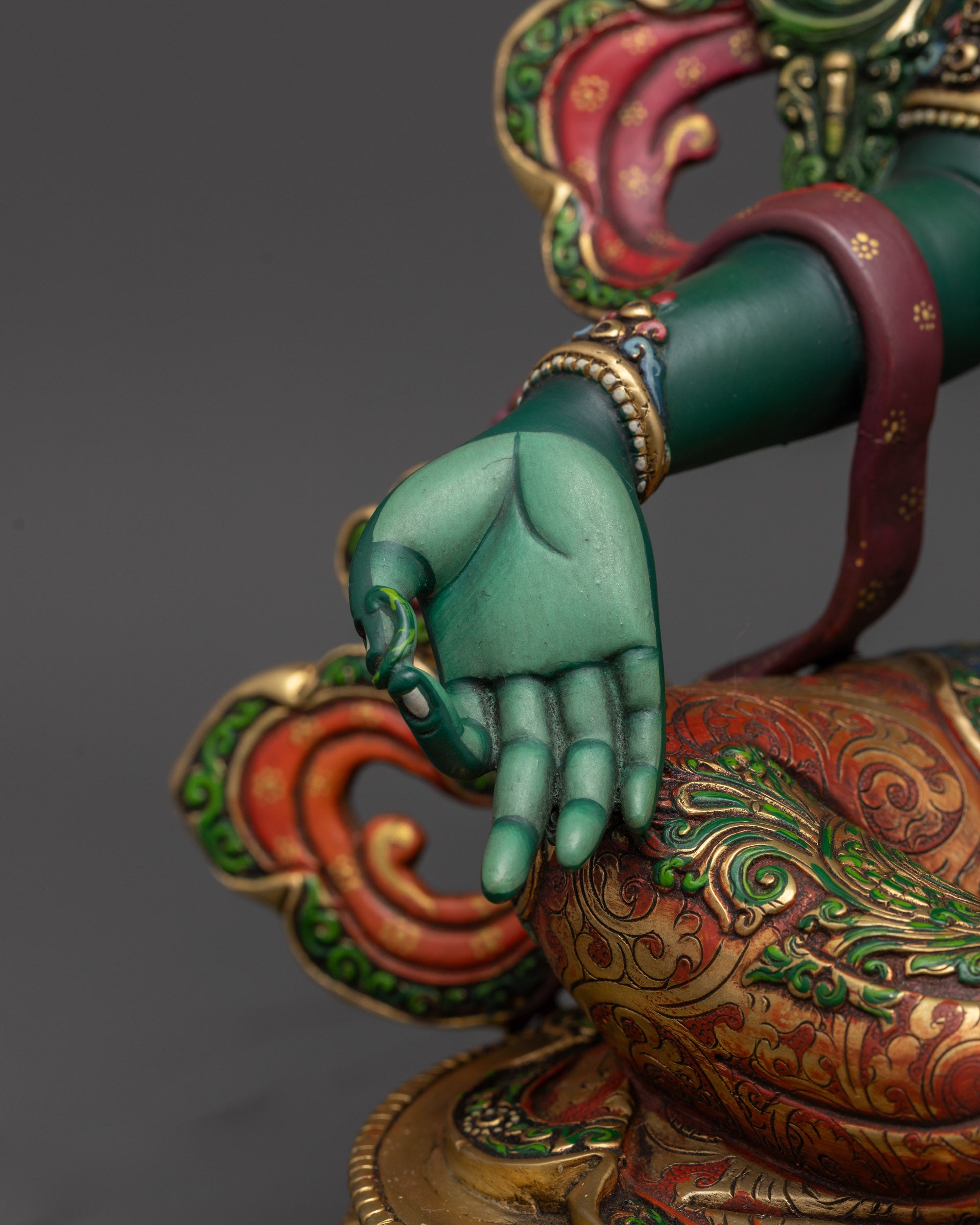 Premium Compassionate Green Tara Statue | Nepalese Buddhist Goddess