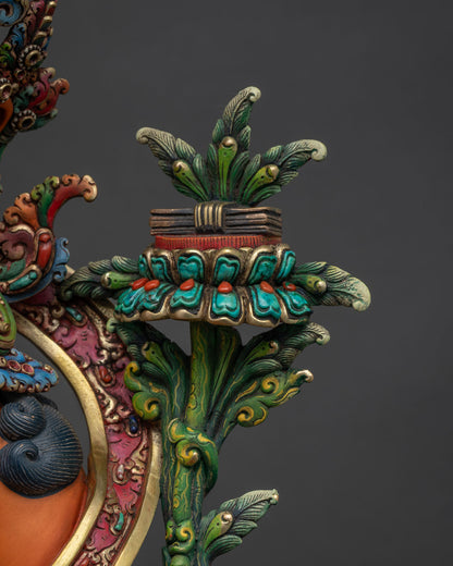 Hand-Painted Manjushri Statue in Lalitasana – Bodhisattva of Wisdom