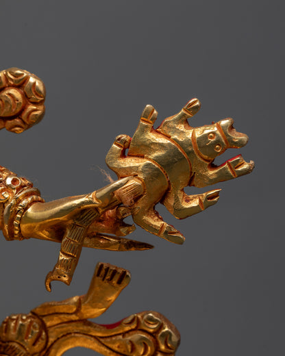 Hand-Carved Guru Dragpo Sculpture | Fierce Form of Guru Rinpoche
