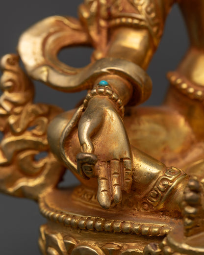 Sacred Green Tara Sculpture | Nepalese Buddhist Statue for Devotion