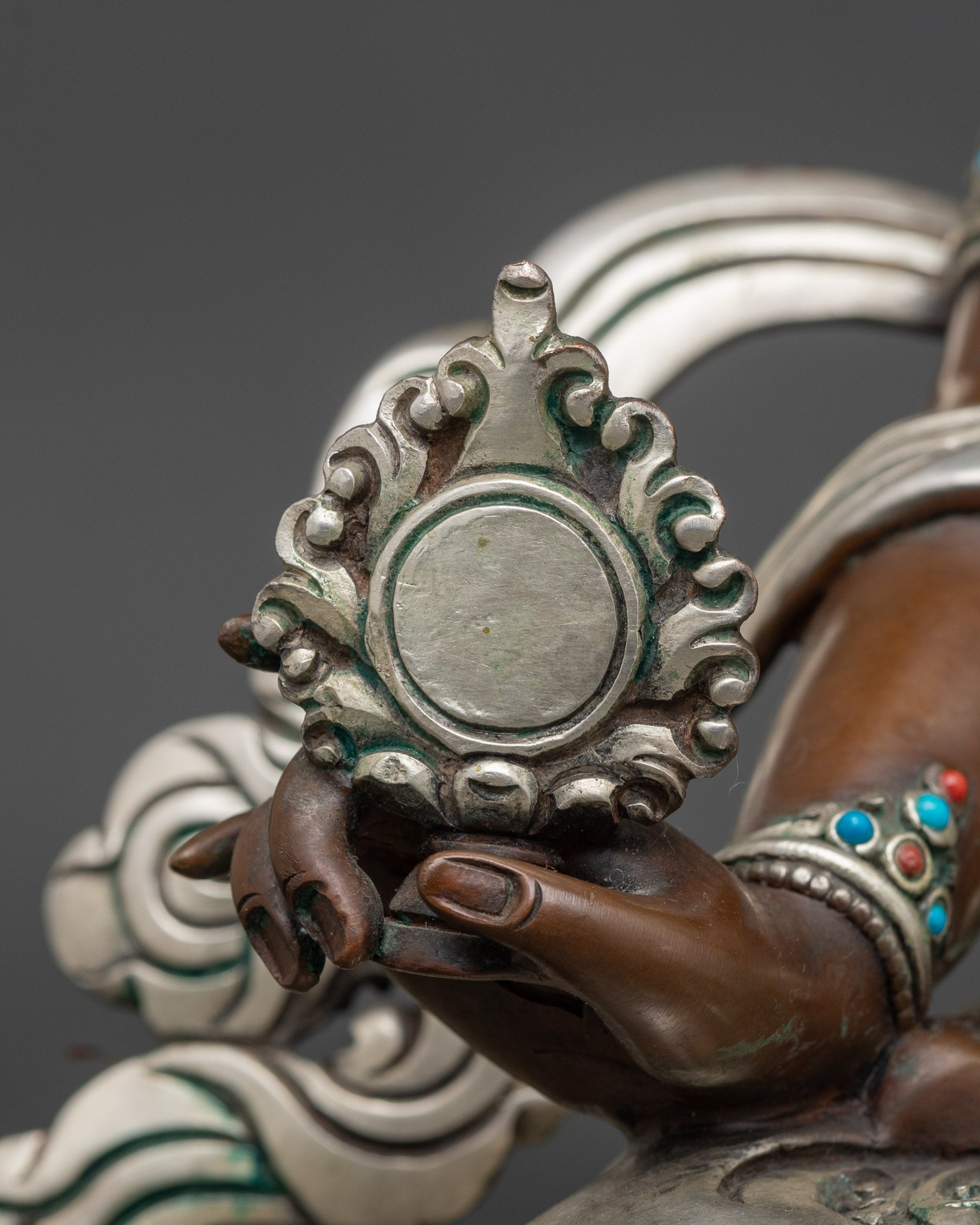 Dukar Oxidized Copper Statue | Handmade Buddhist Spiritual Decor