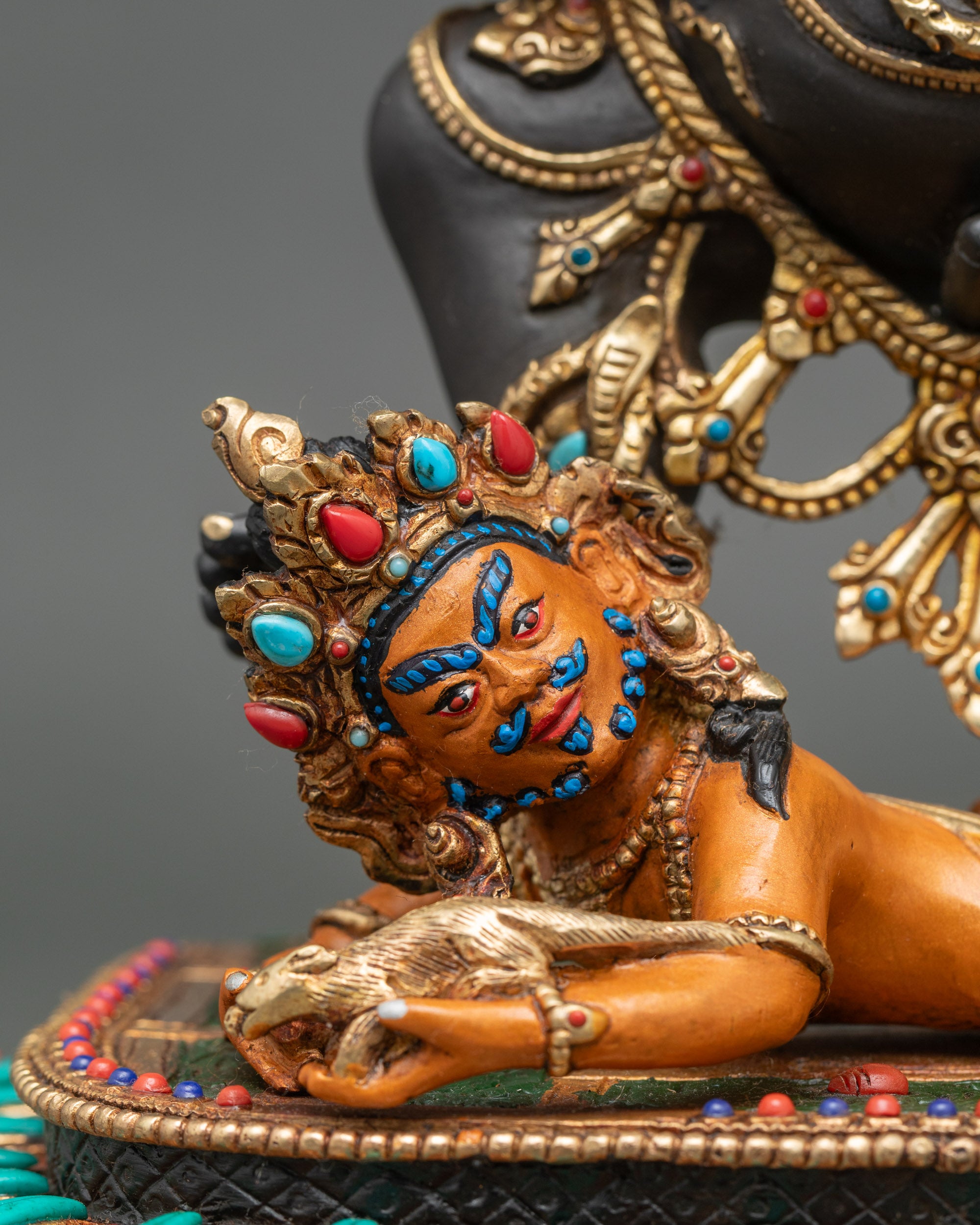 Black Dzambhala Statue for Wealth & Prosperity | Handmade Buddhist Art