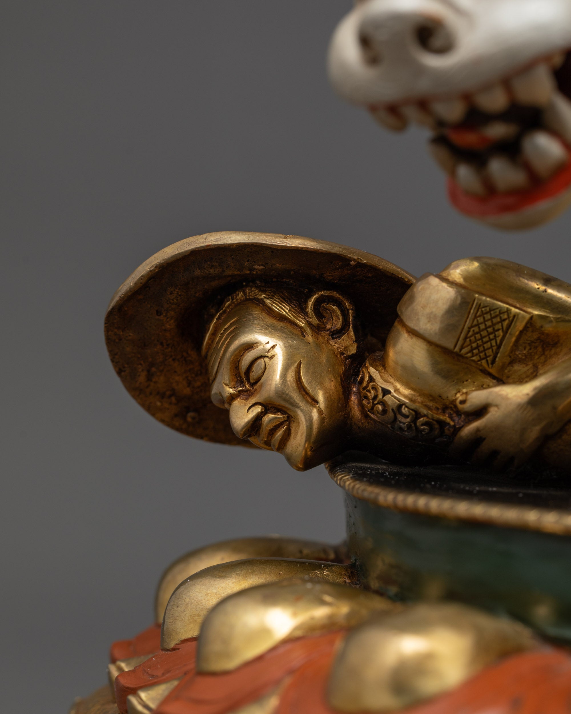 Hand-painted Dorje Drolo Statue | Fierce Deity for Courage and Blessings