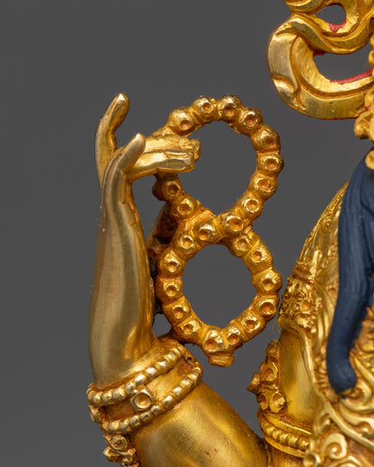 24K Gold-Gilded Chenrezig Sculpture | Four-Armed Avalokiteshvara Statue