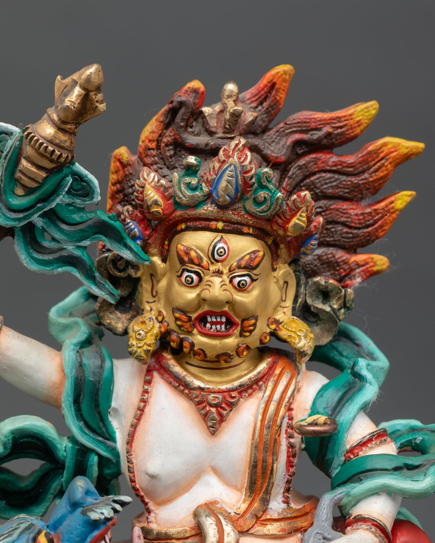 White Dzambhala Statue | Buddhist Prosperity Artwork