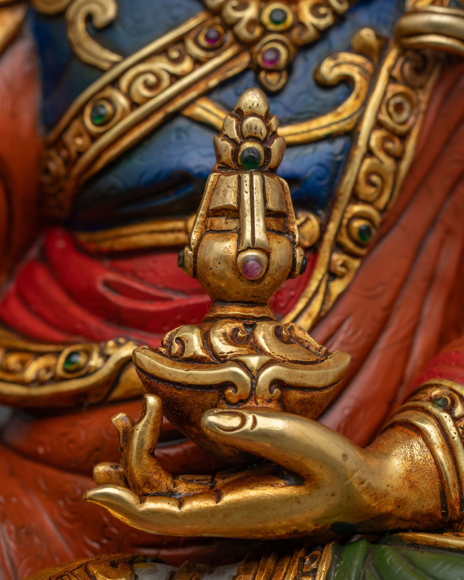 Guru Rinpoche Statue | 24K Gold Fire-Gilded Padmasambhava Sculpture