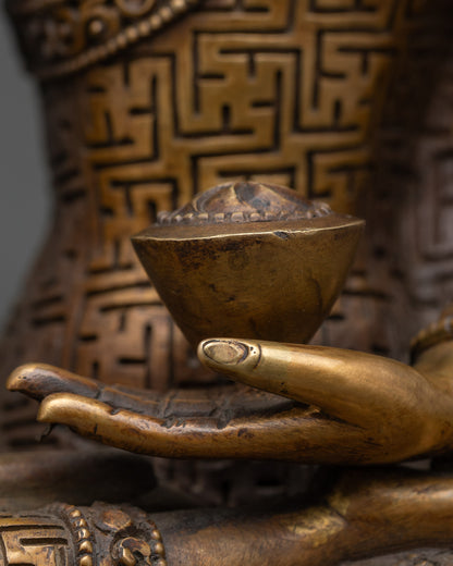 Shakyamuni Buddha Statue with Antique Finish | Nepali Handcraft