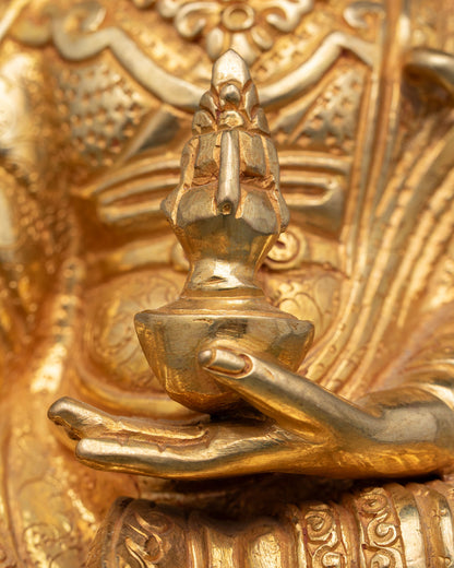 Guru Rinpoche Copper Statue | Tibetan Spiritual Artwork