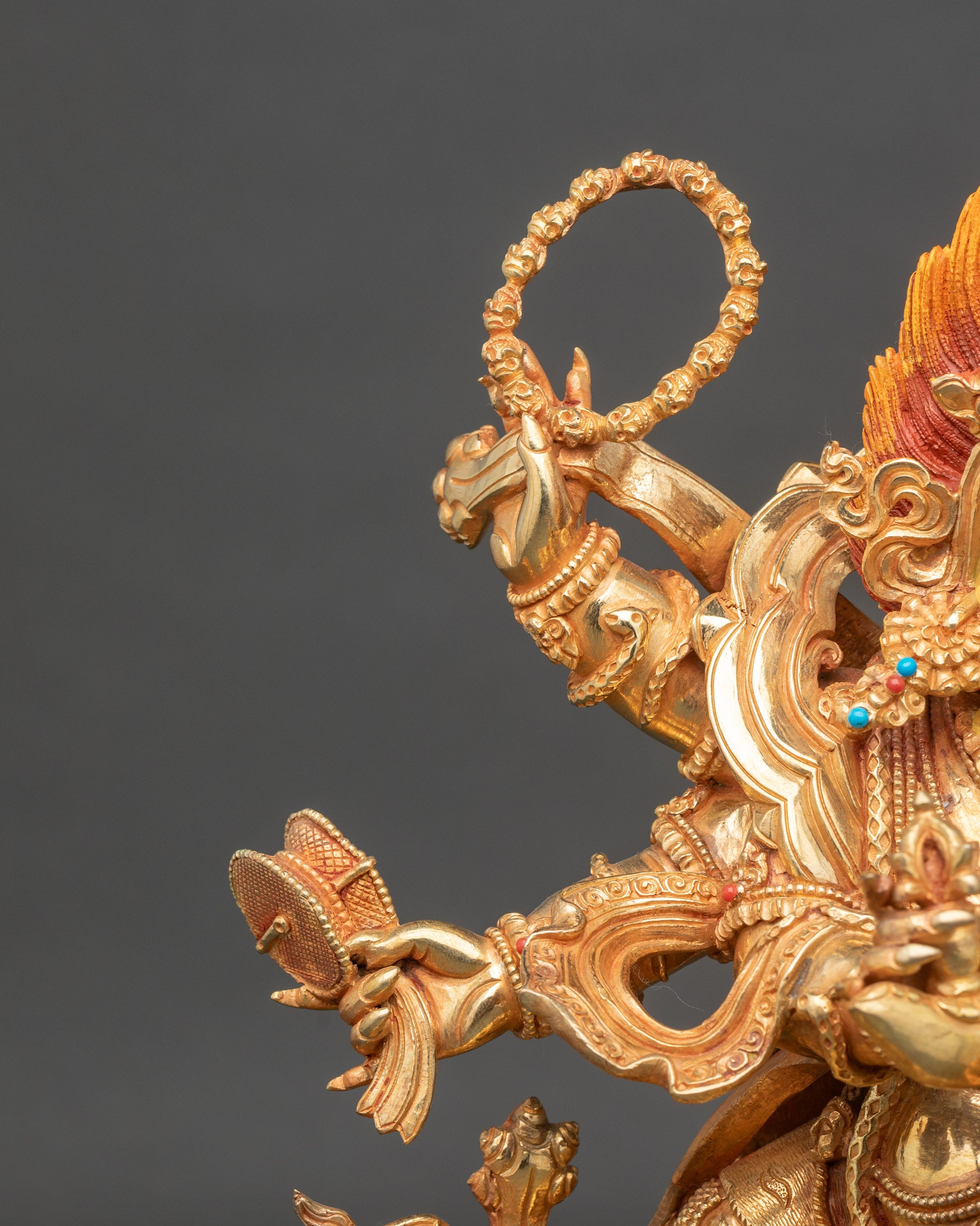 Six Armed Mahakala Statue - Traditional Nepalese Artwork