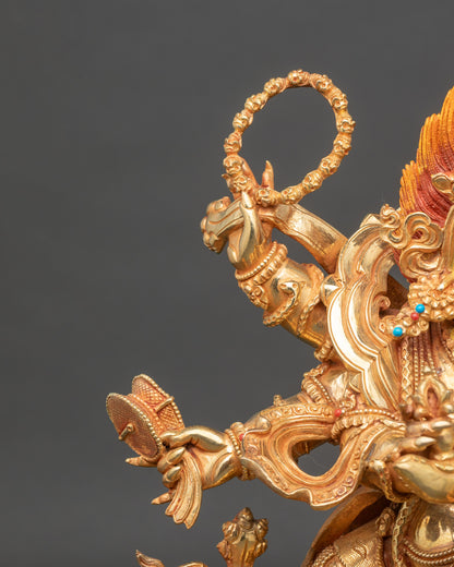 Six Armed Mahakala Statue - Traditional Nepalese Artwork