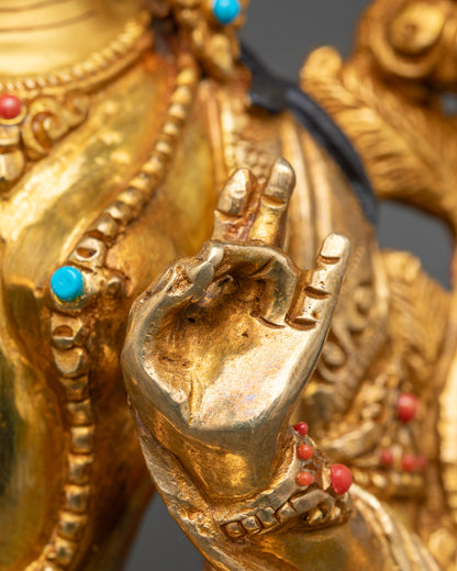 Green Tara Statue – Himalayan Copper Deity for Meditation