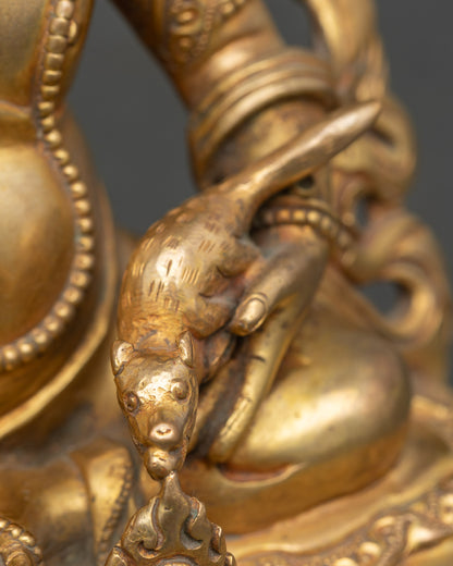 Yellow Dzambhala Sculpture for Abundance and Protection