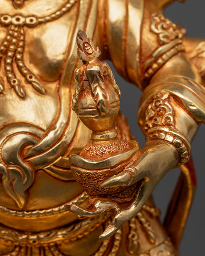 Sacred White Mahakala Sculpture | Divine Protector Deity for Rituals