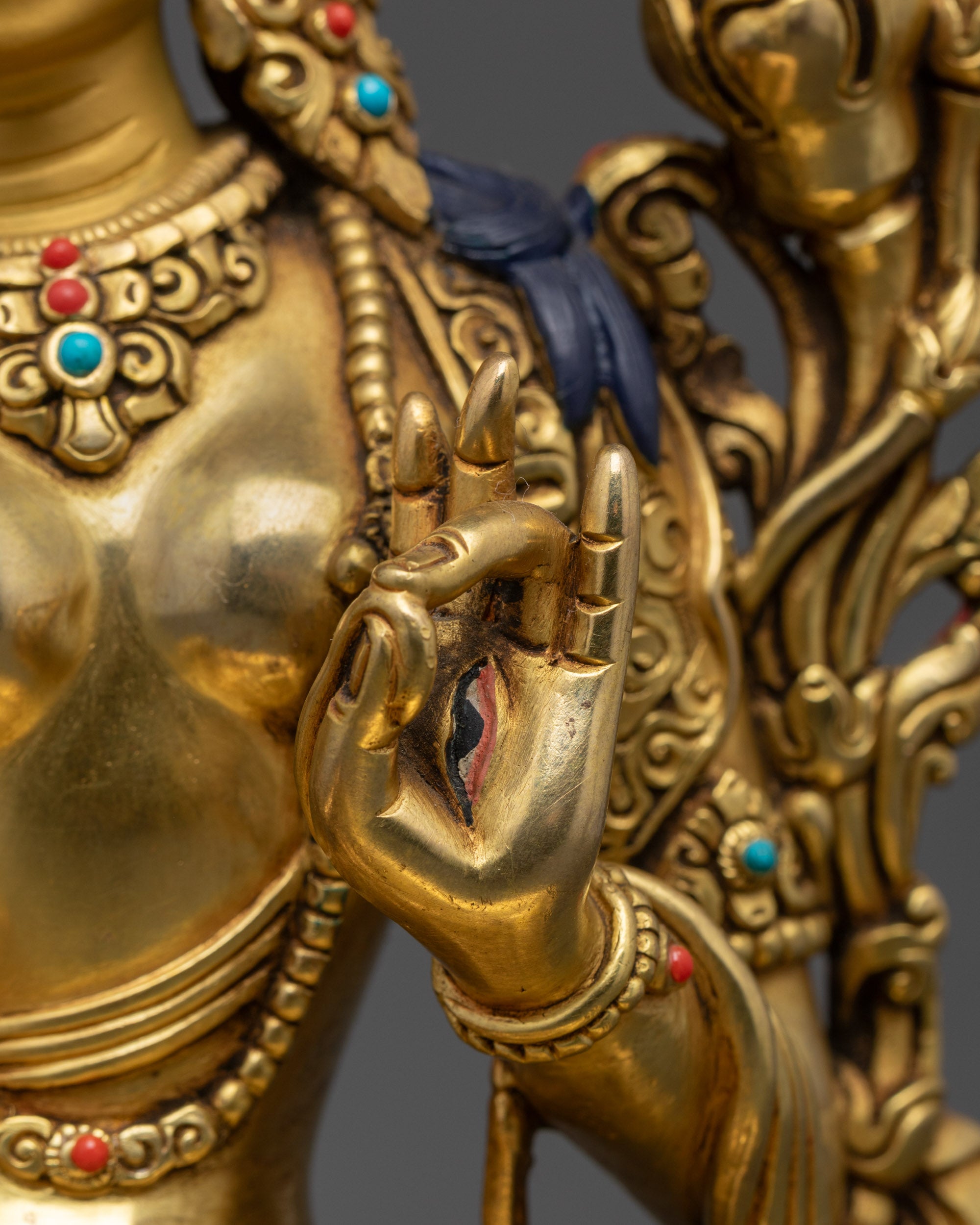 Sacred White Tara Statue | Handmade Buddhist Female Deity of Long Life