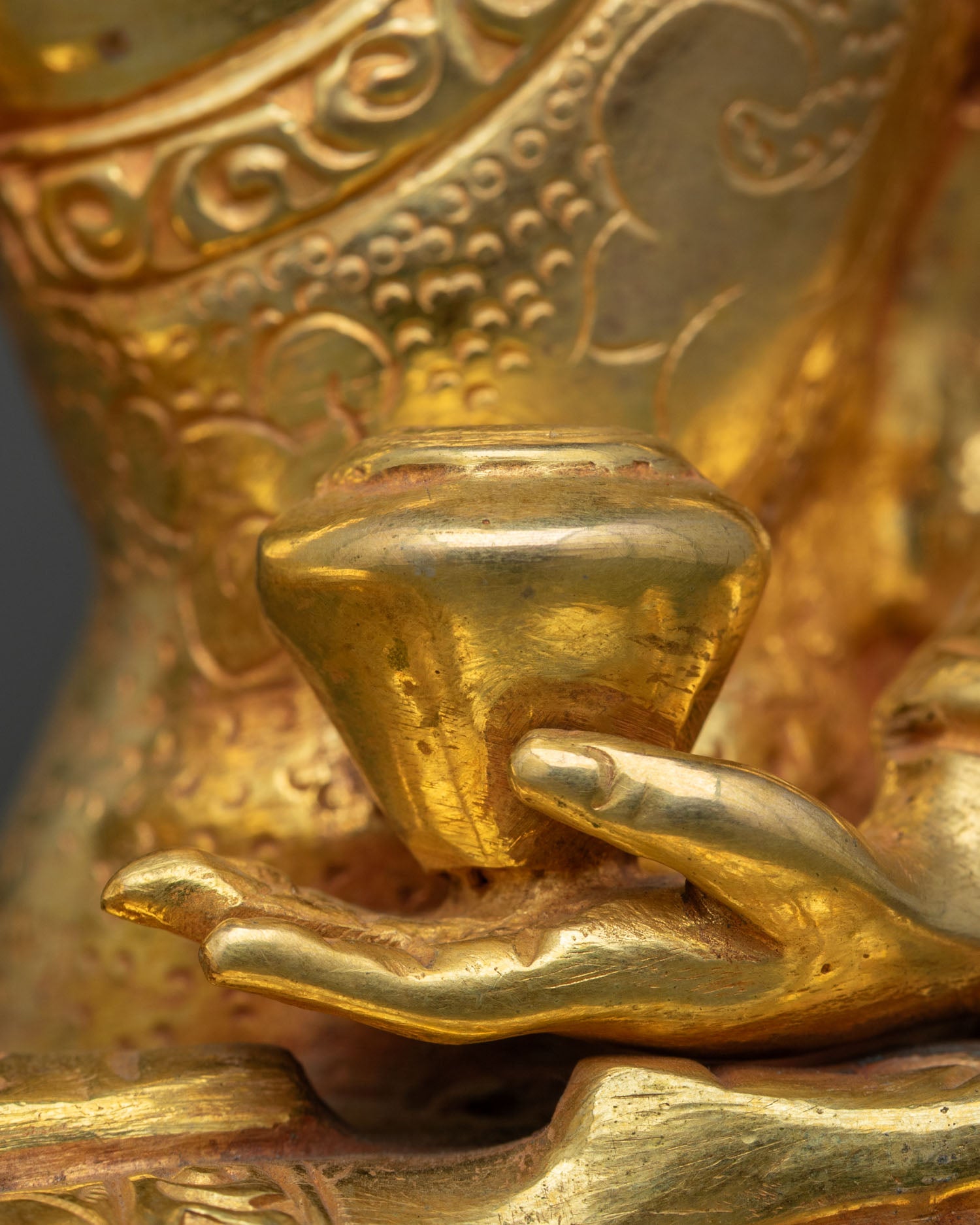 Shakyamuni Buddha Statue | Handmade Copper Tibetan Sculpture with Gold Details