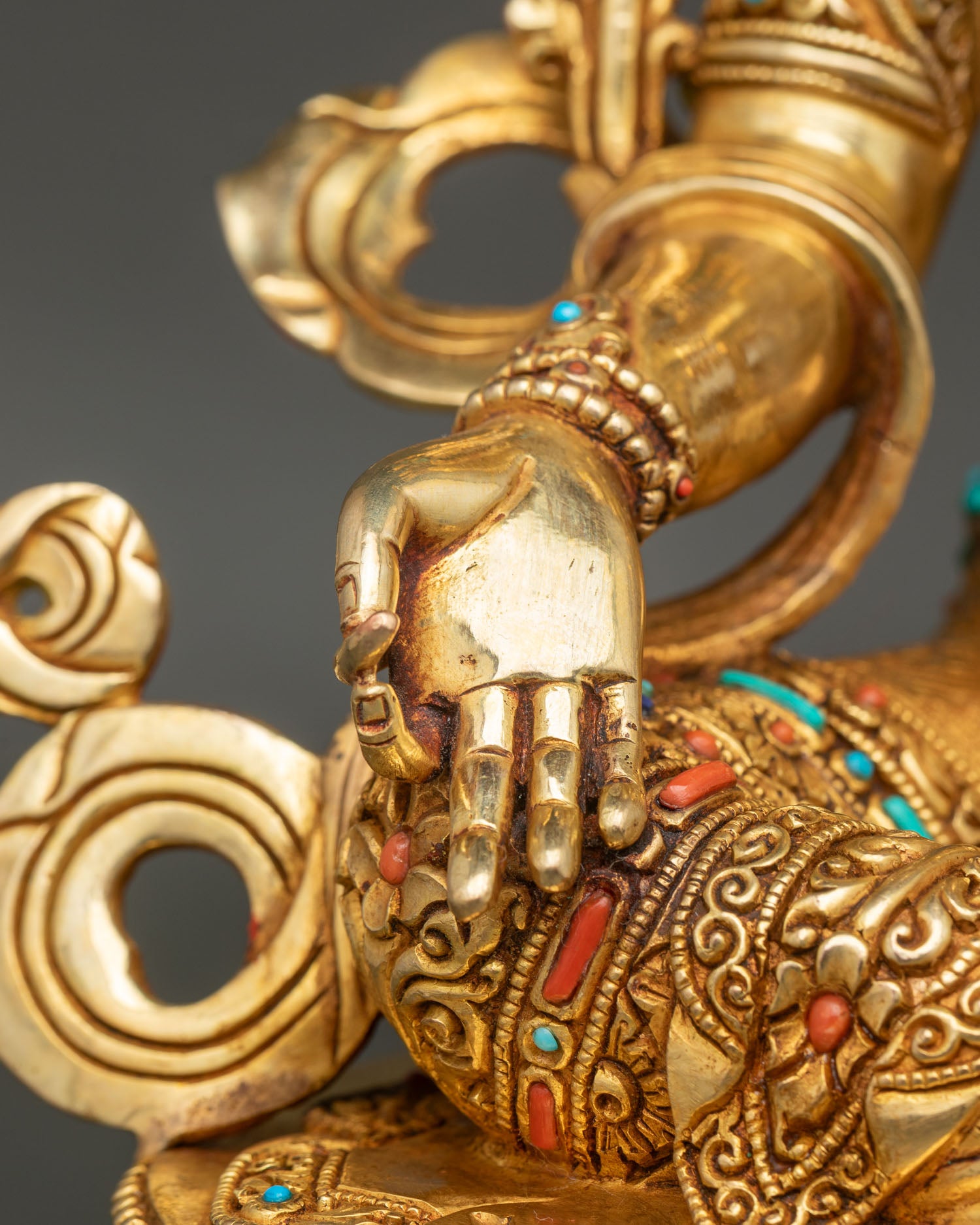 Green Tara | Gold Fire-Gilded Copper Sculpture