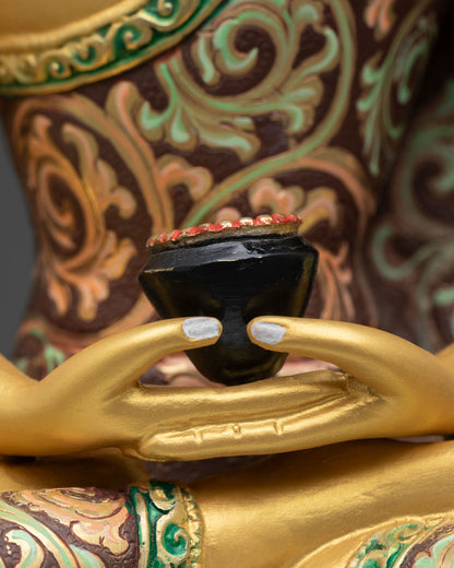 Vibrant Amitabha Buddha Statue | Devotional Buddhist Sculpture