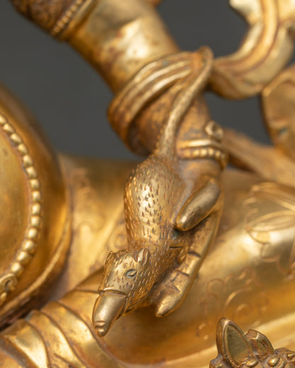 Handcrafted Dzambhala Statue for Buddhist Shrine Decor