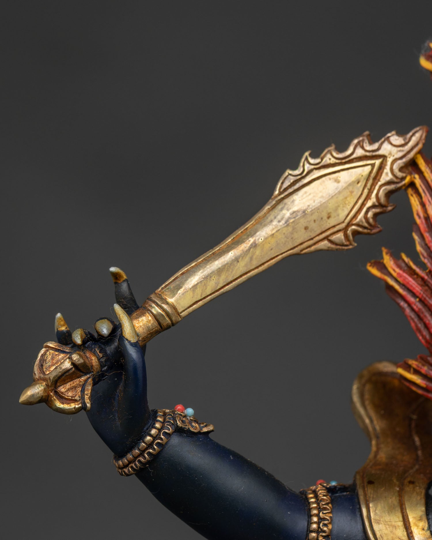 Four Armed Mahakala Statue | Buddhist Dharma Guardian Sculpture