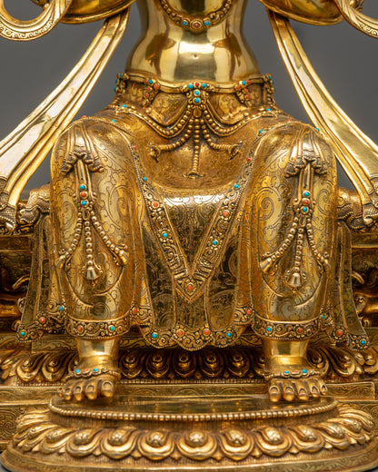 33" Enthroned Maitreya Buddha Statue | Future Buddha Statue from Nepal