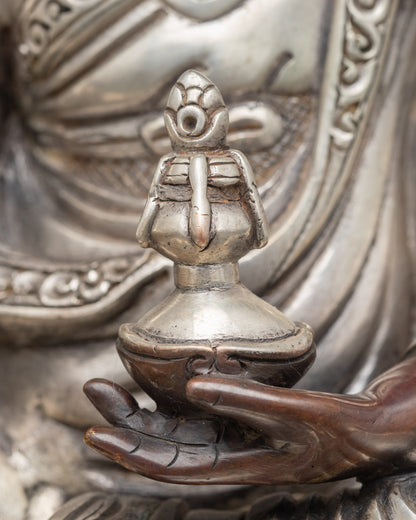 Oxidized Guru Padmasambhava Sculpture | Handicrafted Nepalese Statue