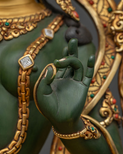 Tranquil Green Tara Statue – Embrace Courage & Inner Peace