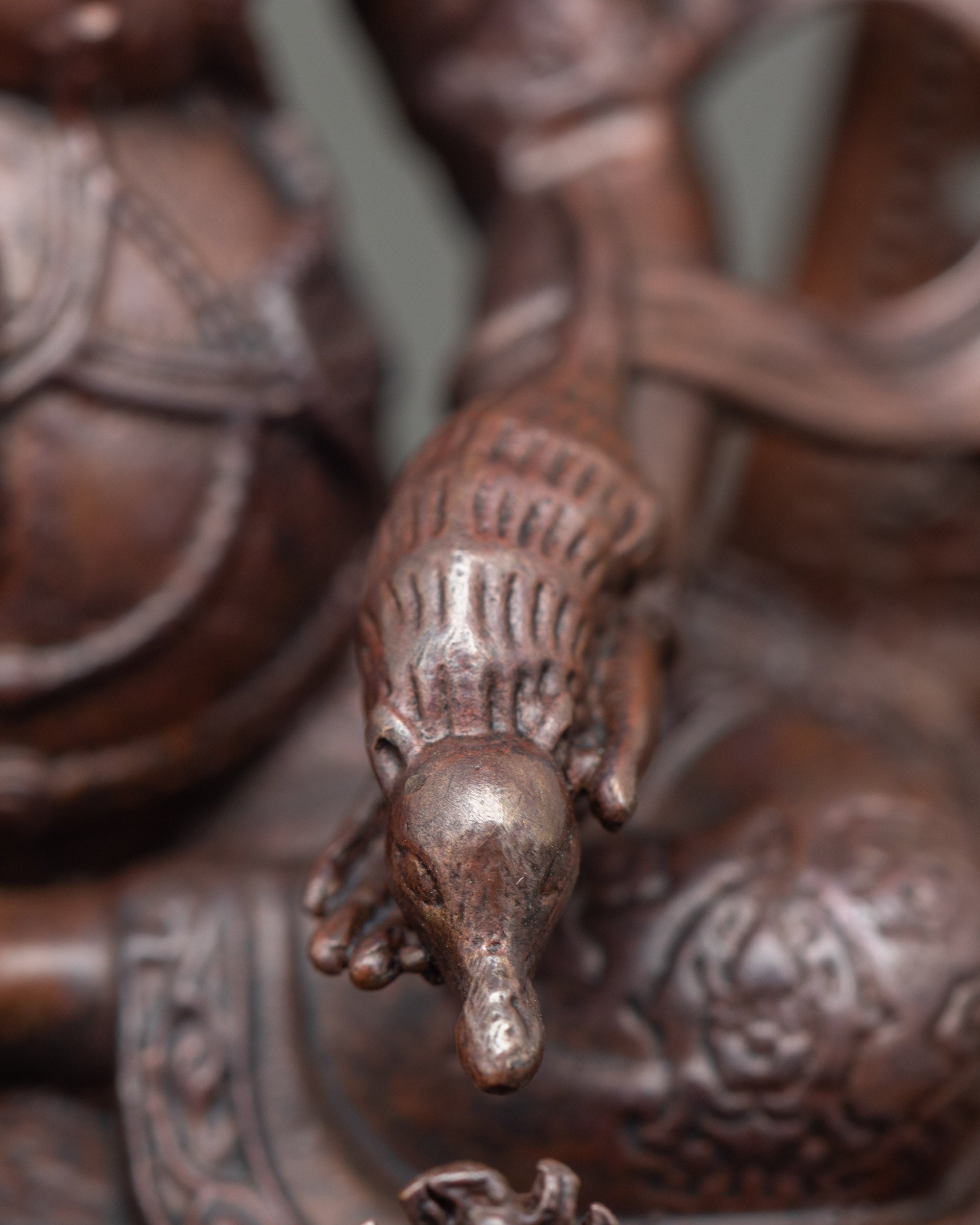 Oxidized Dzambhala Sculpture | Buddhist God of Wealth