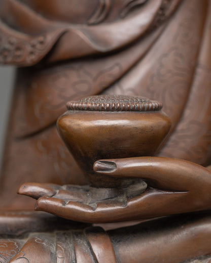 Shakyamuni Crowned Buddha Figurine | Authentic Copper Artwork