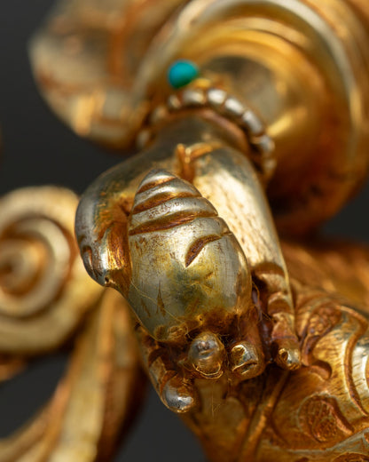 Gold Fire Gilded Dzambhala Statue | Symbol of Wealth and Abundance