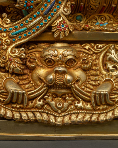 Dzambhala on Throne Statue | Buddhist Guardian of Wealth & Abundance