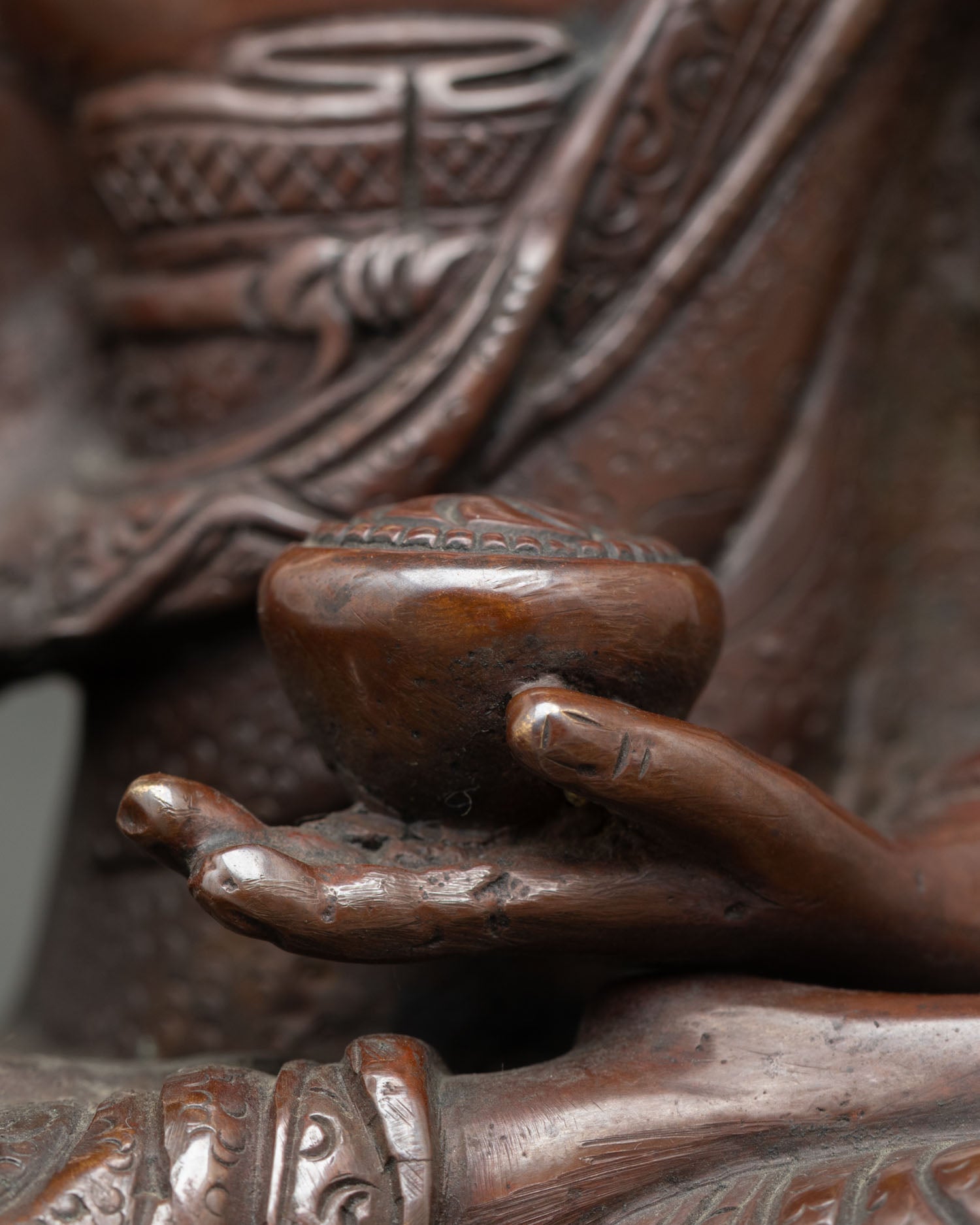 Gautama Shakyamuni Buddha Statue | Oxidized Copper Finish