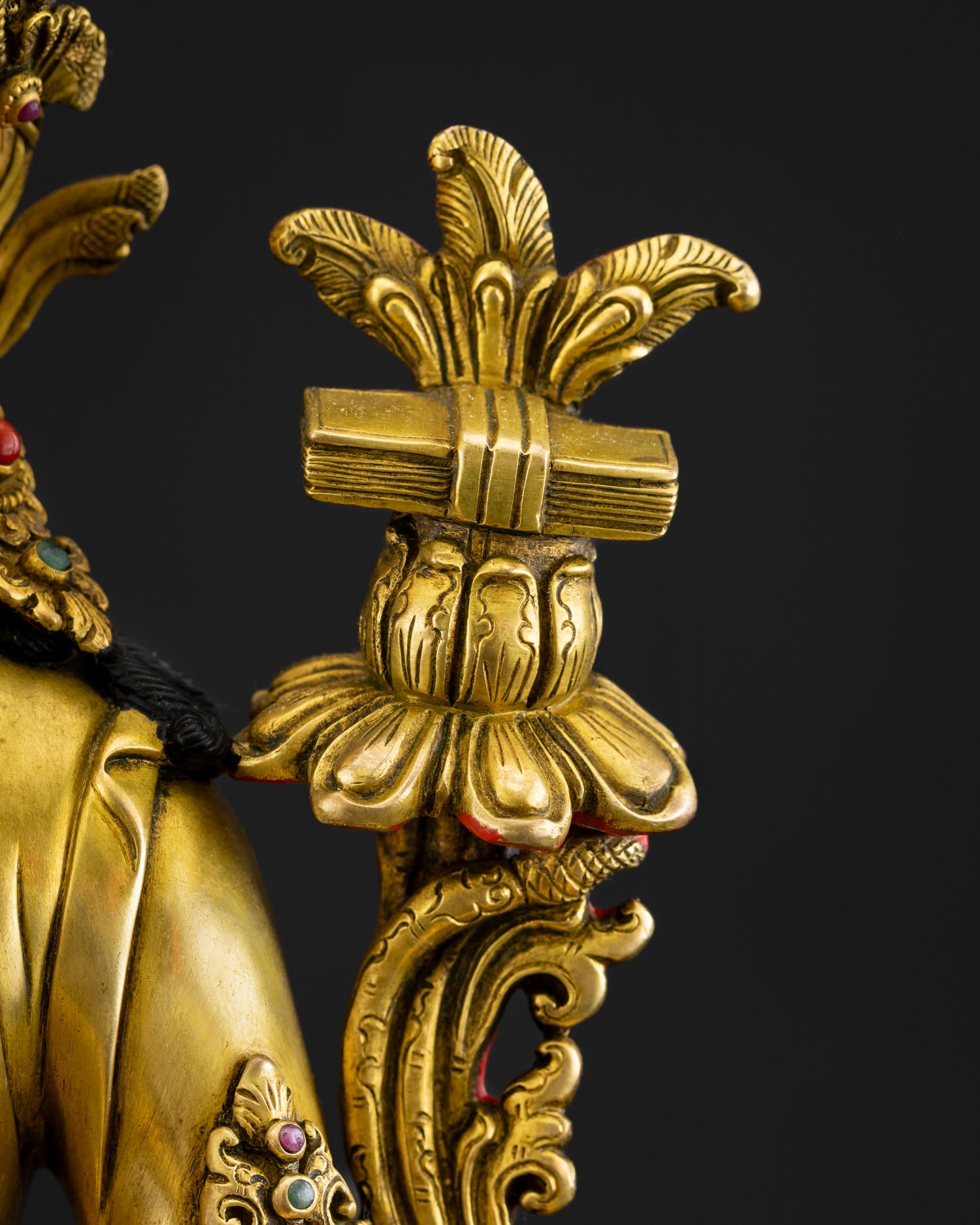 Simhanada Manjushri Statue | Handcrafted Gold Guarantee Idol