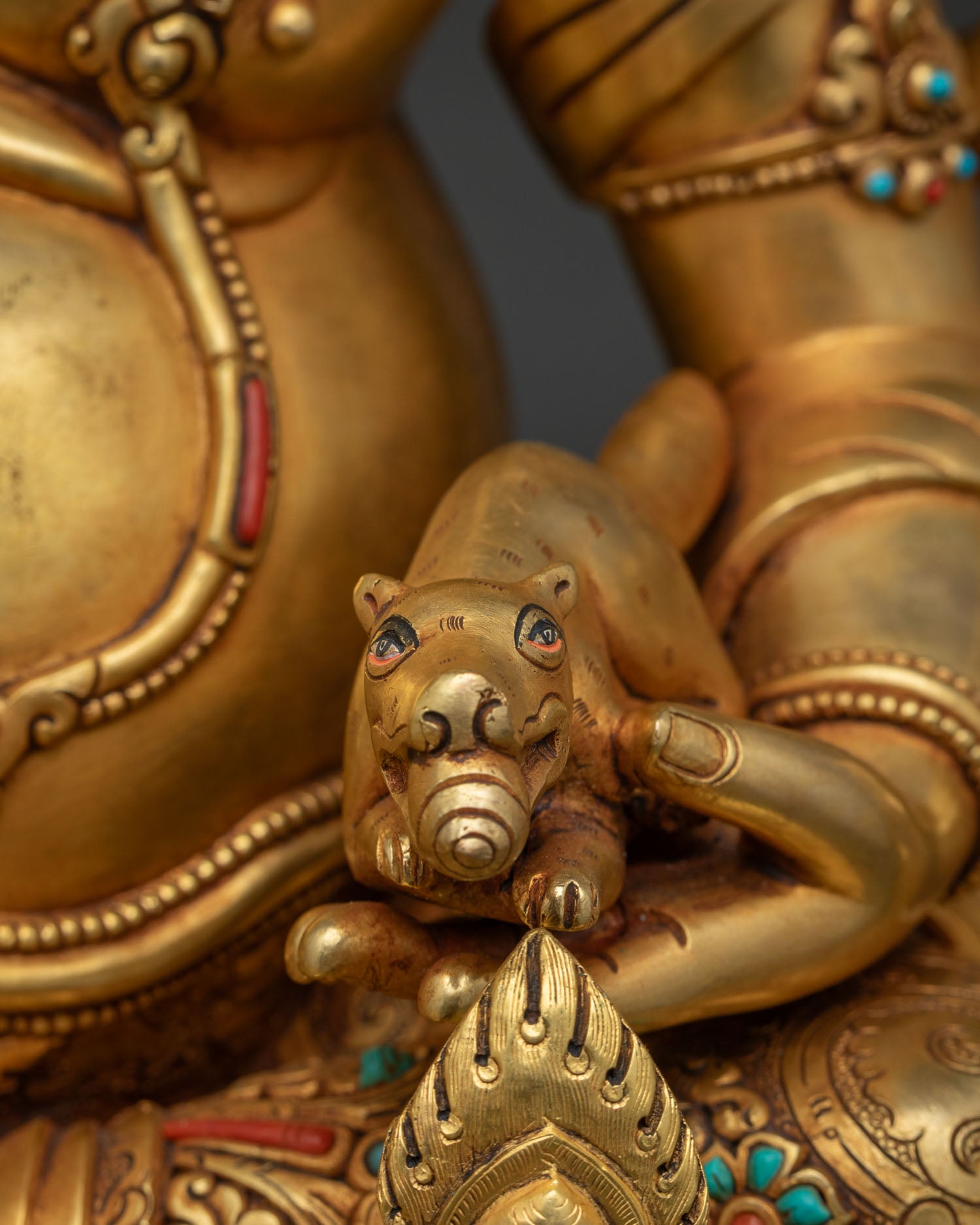 Dzambhala Statue | Wealth Manifesting Buddhist Figurine from Nepal