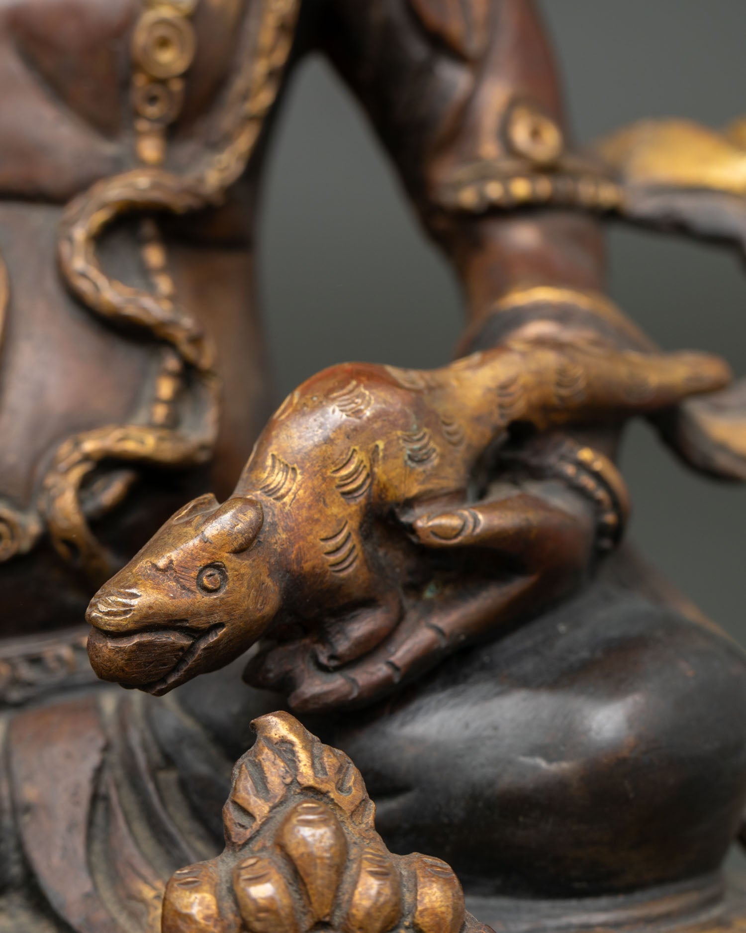 Antique Finish Dzambhala Statue | Traditional Wealth Deity Sculpture