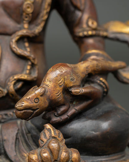Antique Finish Dzambhala Statue | Traditional Wealth Deity Sculpture