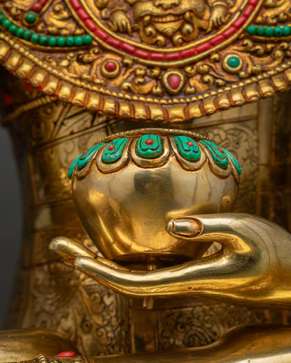 Large Jowo Rinpoche Statue | Traditional Nepalese Metalwork