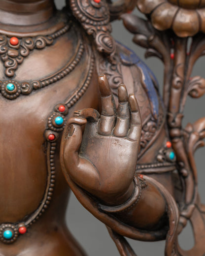 Manjushree – Nepalese Artisan Oxidized Copper Sculpture