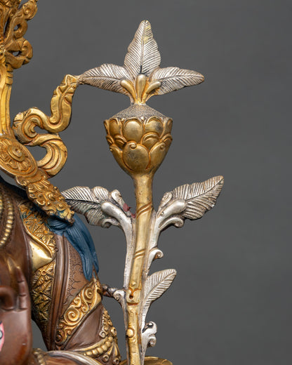 Enlightened White Tara Figurine | Premium Oxidized Copper Statue