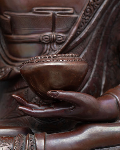 Oxidized Copper Shakyamuni Buddha Statue | Handcrafted in Nepal