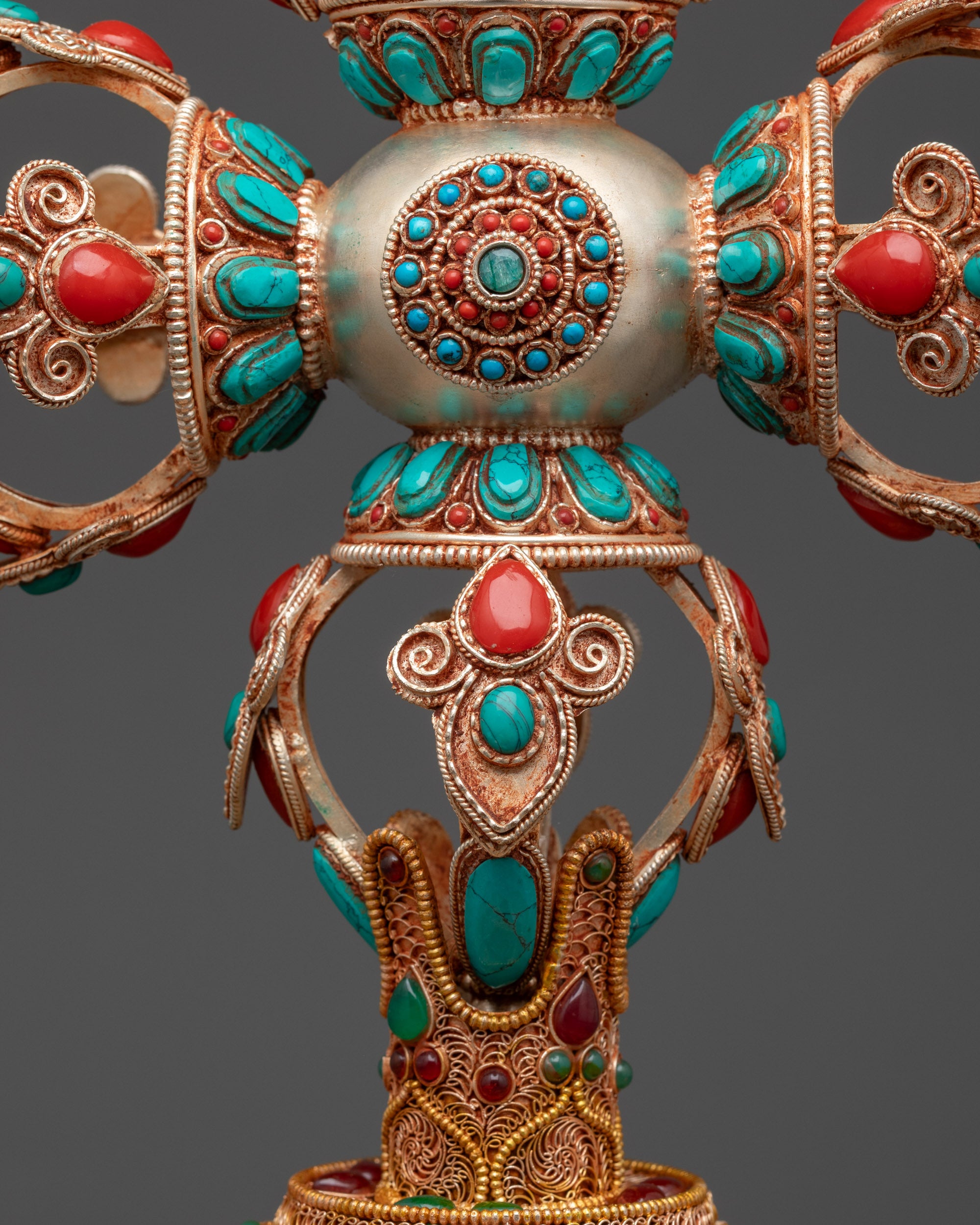 13" Enthroned Bishwo Vajra | Handcrafted Nepalese Ritual Artifact