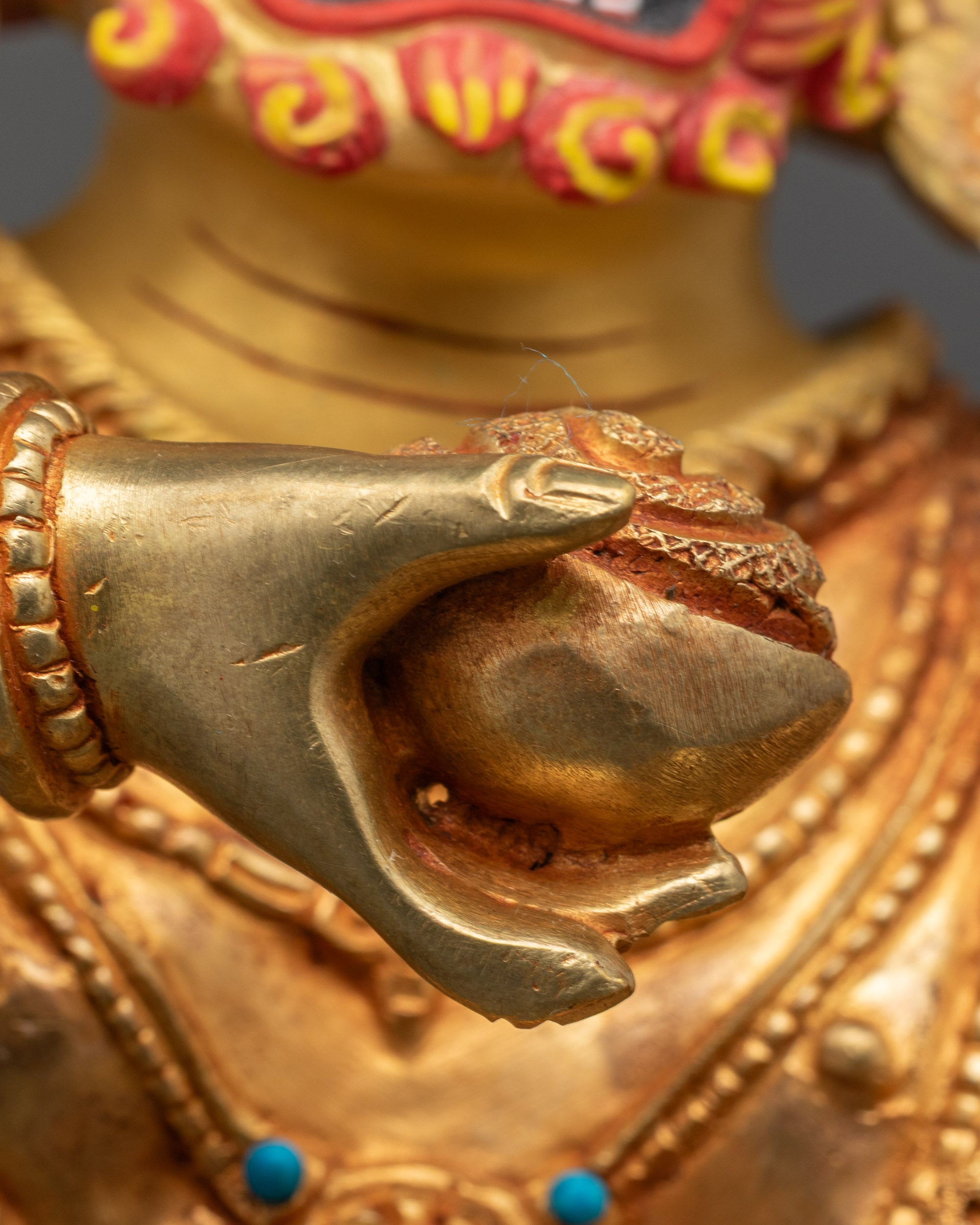 Black Dzambhala Statue | 24K Gold-Fire Gilded Sculpture for Wealth