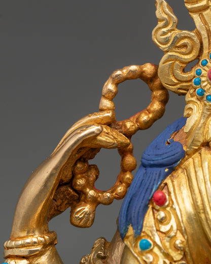 Avalokiteshvara Sculpture – Divine Compassion in Gold Gilded Copper