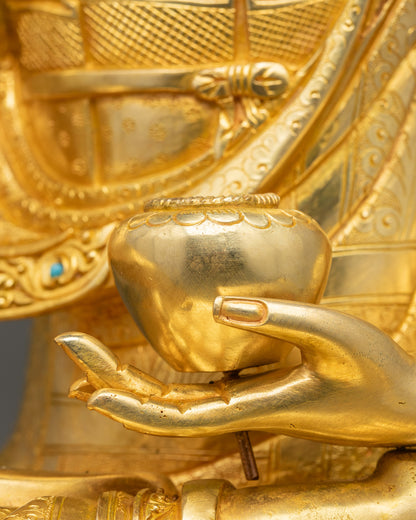 Golden Shakya Thubpa Sculpture | Enlightened Sage of the Shakya Clan