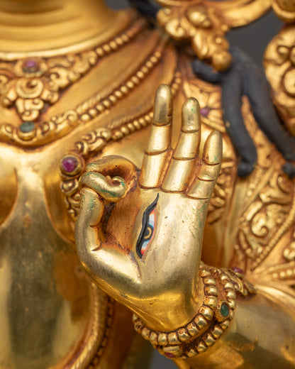 Handcrafted White Tara Sculpture | Buddhist Goddess of Healing