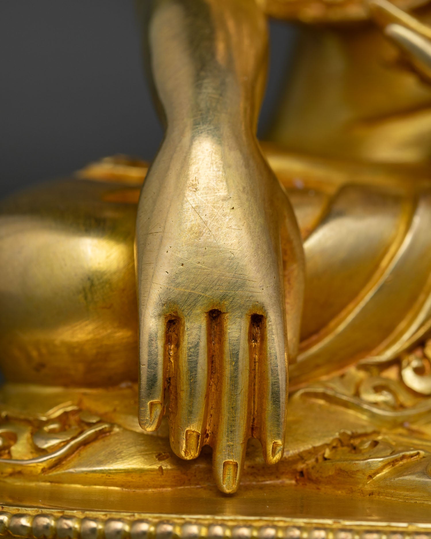 Shakyamuni Buddha Statue | 24K Gold-Fire Gilded Copper Art
