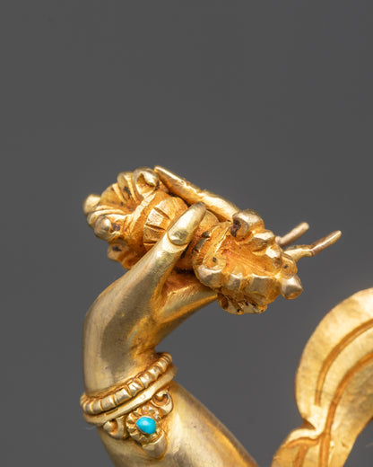 Gold-Gilded Vajrapani Statue | Sacred Bodhisattva of Spiritual Might