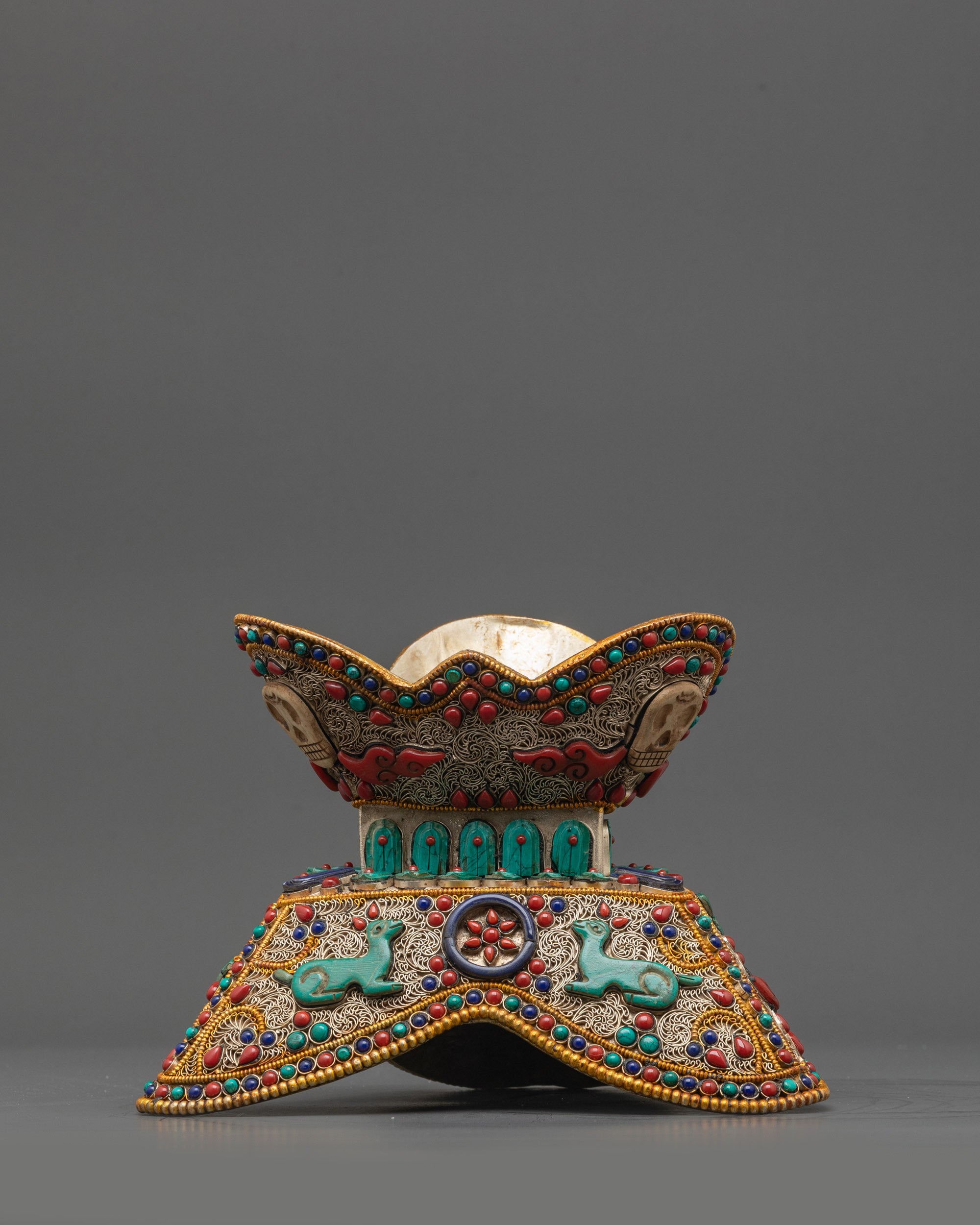 Copper Tibetan Kapala | Skull Cup for Vajrayana Buddhist Ceremonies