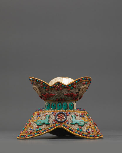 Copper Tibetan Kapala | Skull Cup for Vajrayana Buddhist Ceremonies