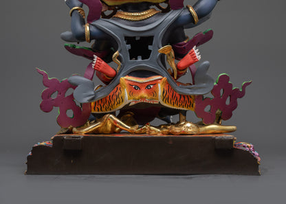 Tibetan Four-Armed Mahakala Statue | Authentic Nepalese Buddhist Art