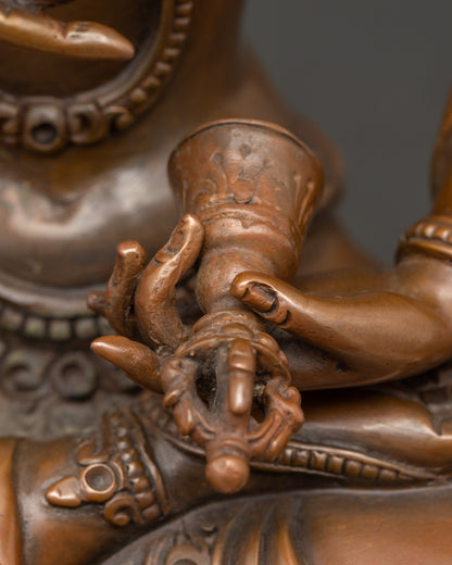 Vajrasattva Buddhist Altar Sculpture | Nepalese Copper Handcrafted Art